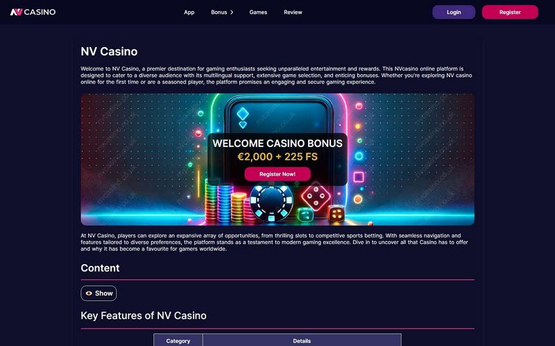 Alternativ för videospel och programvara på NV Casino